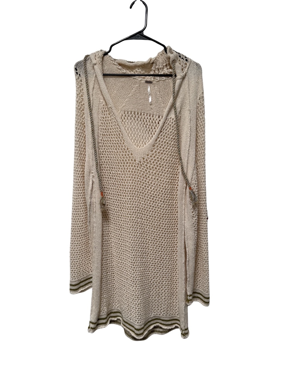 Free People Beachy Boho Festival Open Knit Cotton Cover up/Dress/Sweater Large